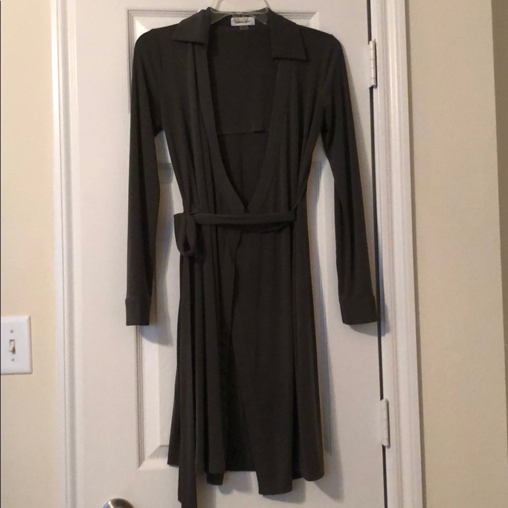 Olive Calvin Klein wrap dress